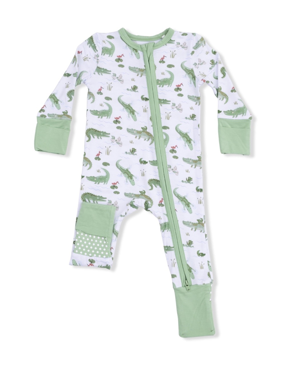 Crayon Alligators Two-Way Zipper Convertible Romper by Angel Dear